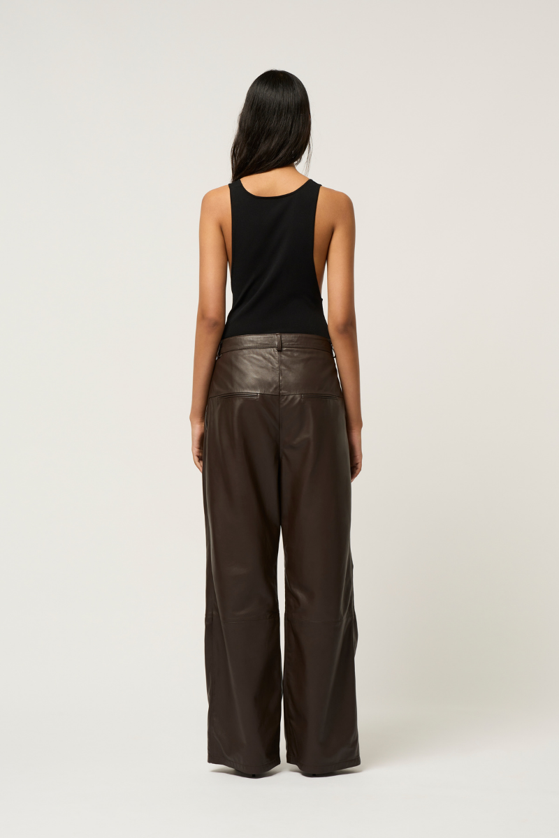 WIDE LEG LEATHER BOY PANT