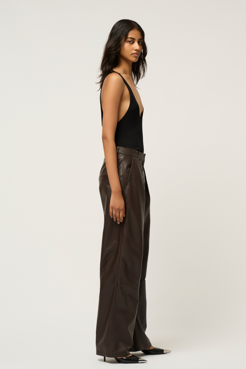 WIDE LEG LEATHER BOY PANT