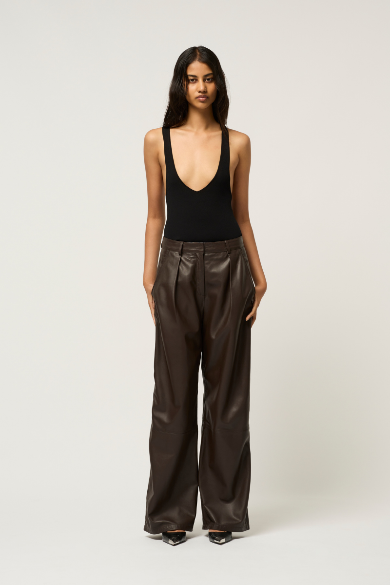 WIDE LEG LEATHER BOY PANT