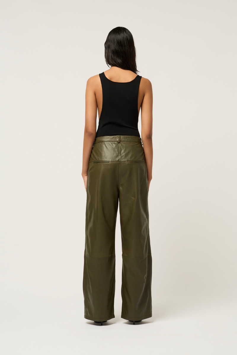 WIDE LEG LEATHER BOY PANT