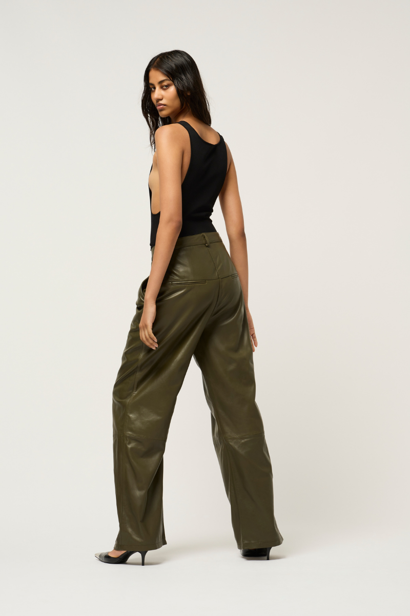 WIDE LEG LEATHER BOY PANT