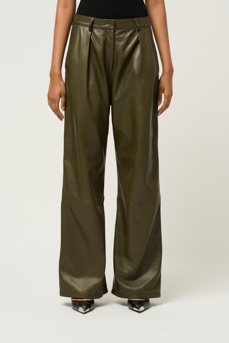 WIDE LEG LEATHER BOY PANT