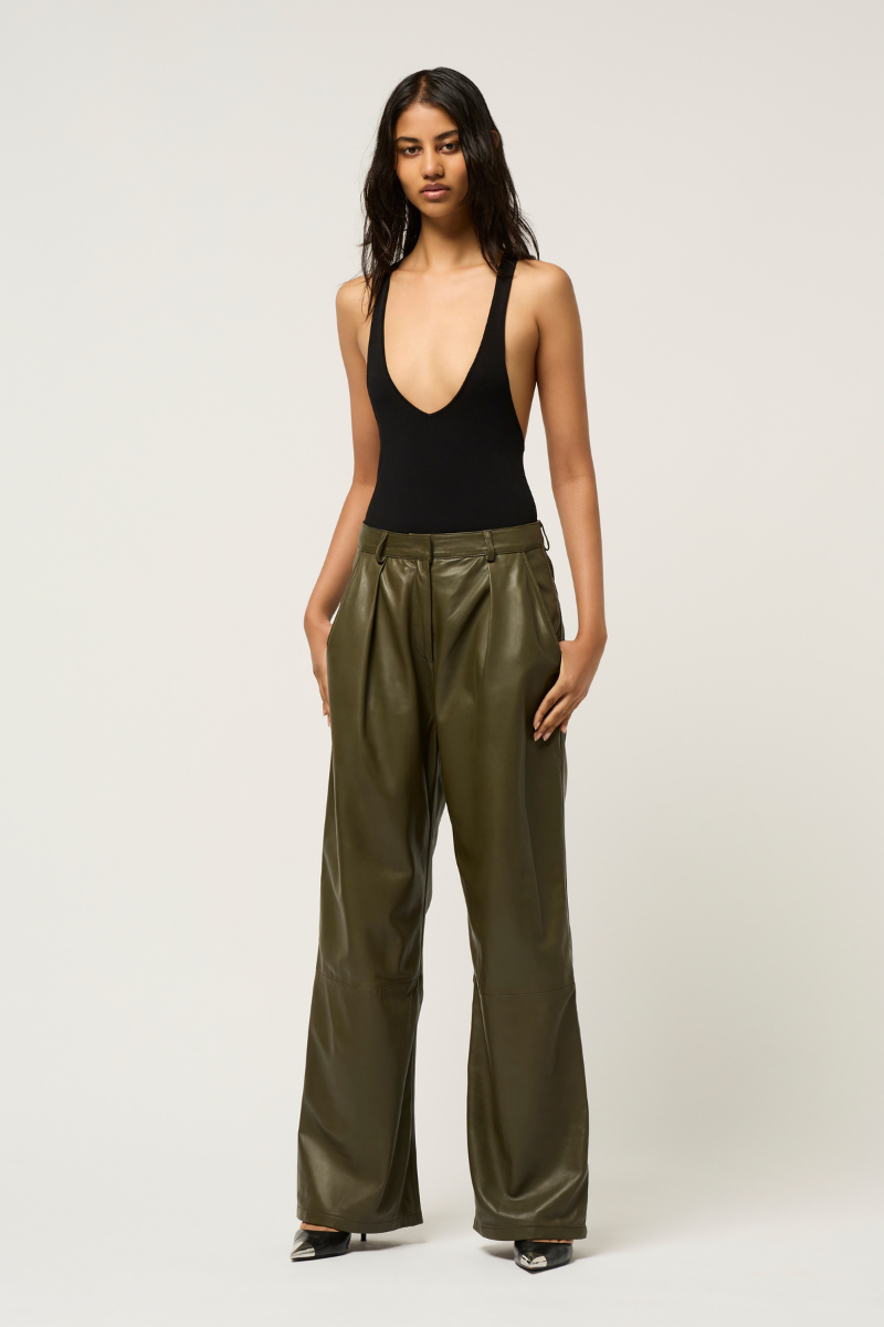 WIDE LEG LEATHER BOY PANT