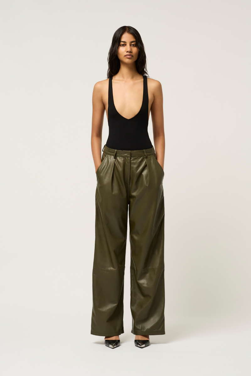 WIDE LEG LEATHER BOY PANT