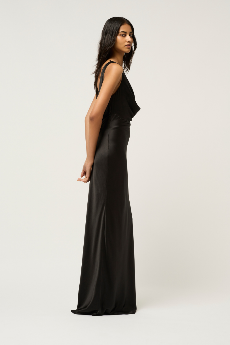 DRAPE FRONT MAXI DRESS