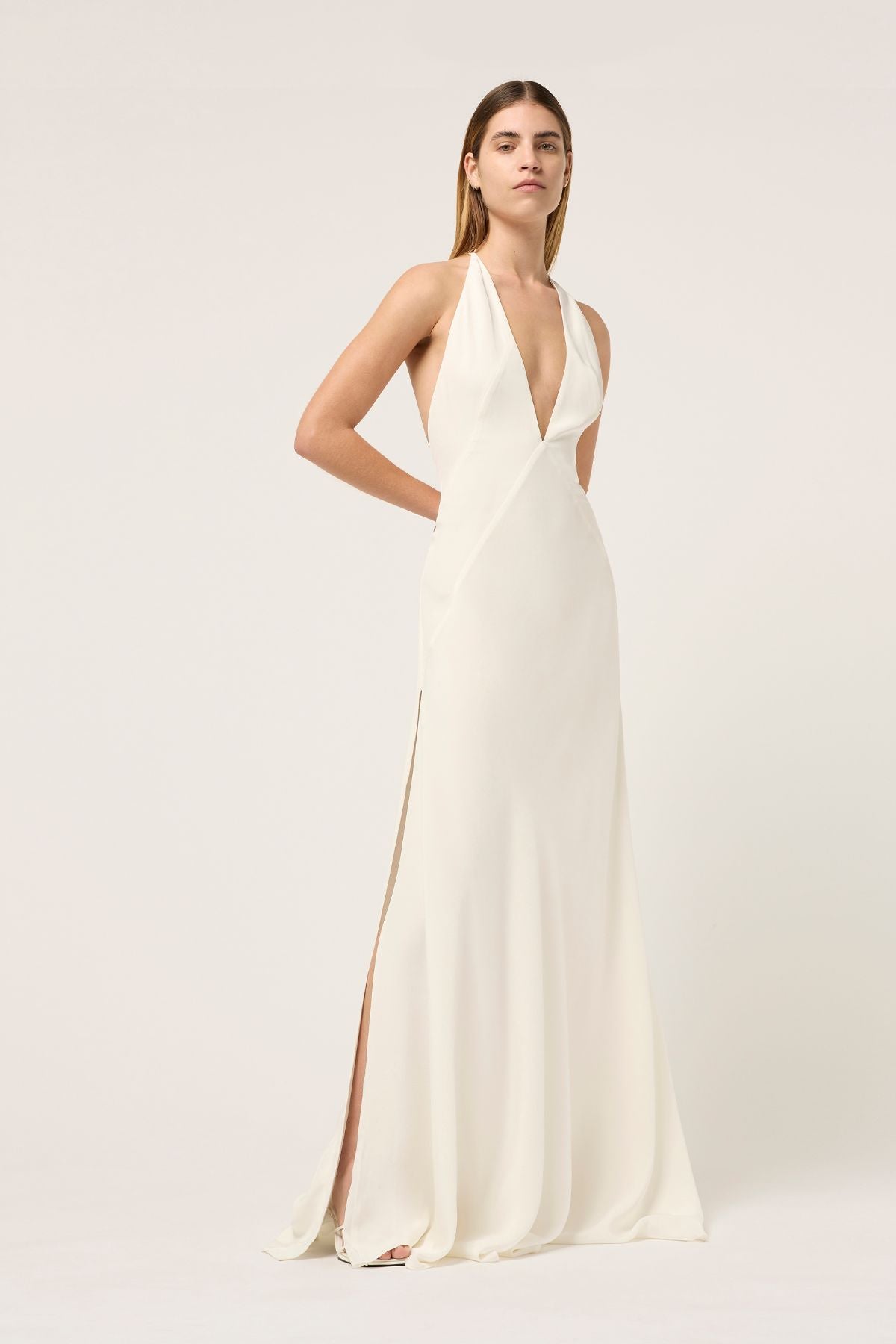 ALEXANDRA SILK CREPE MAXI DRESS