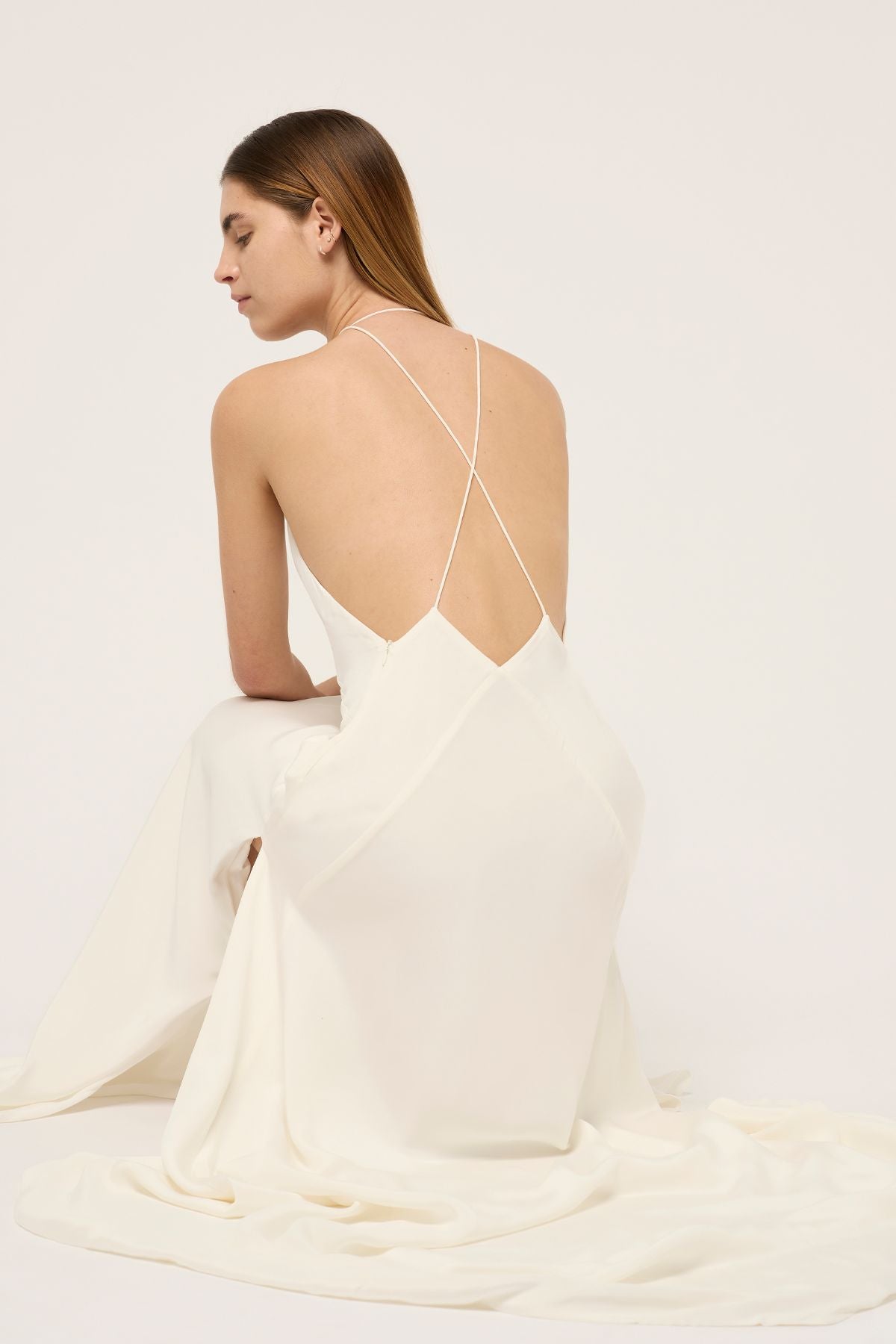 michael lo sordo silk dress Michael Lo Sordo Yellow Silk Hudson Crystaline Bias Dress Michael Lo Sordo