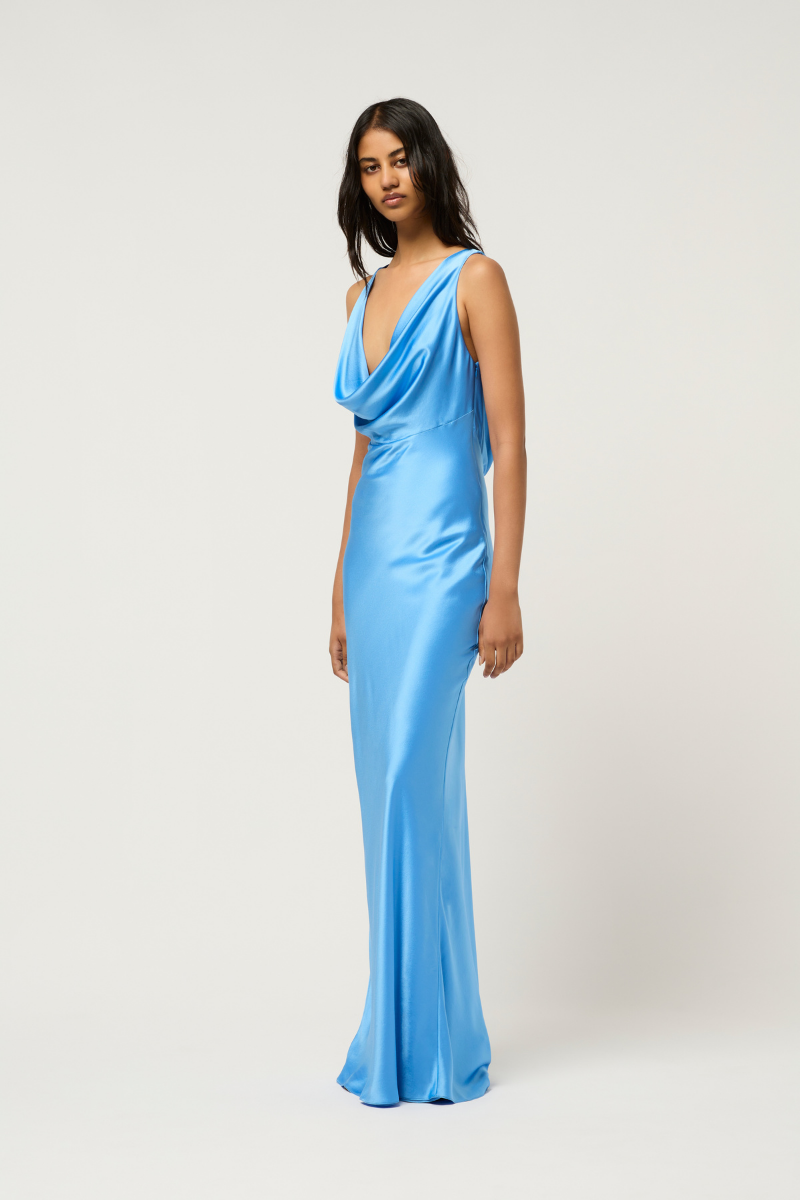 DRAPE FRONT MAXI DRESS