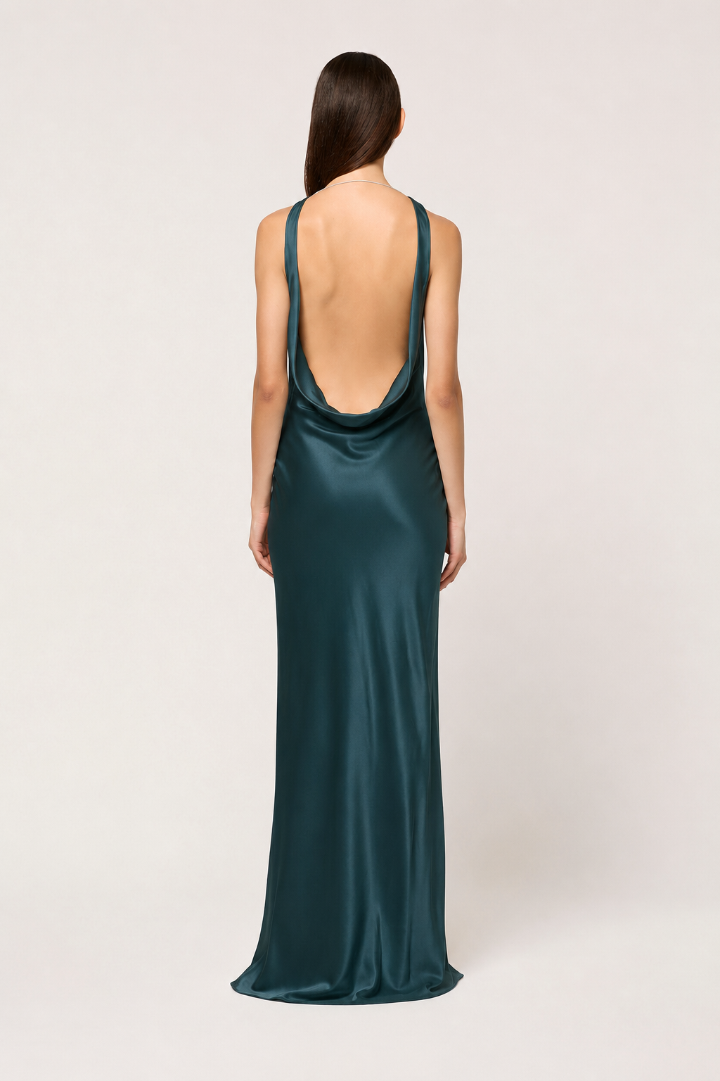 DRAPE FRONT MAXI DRESS EMERALD GREEN
