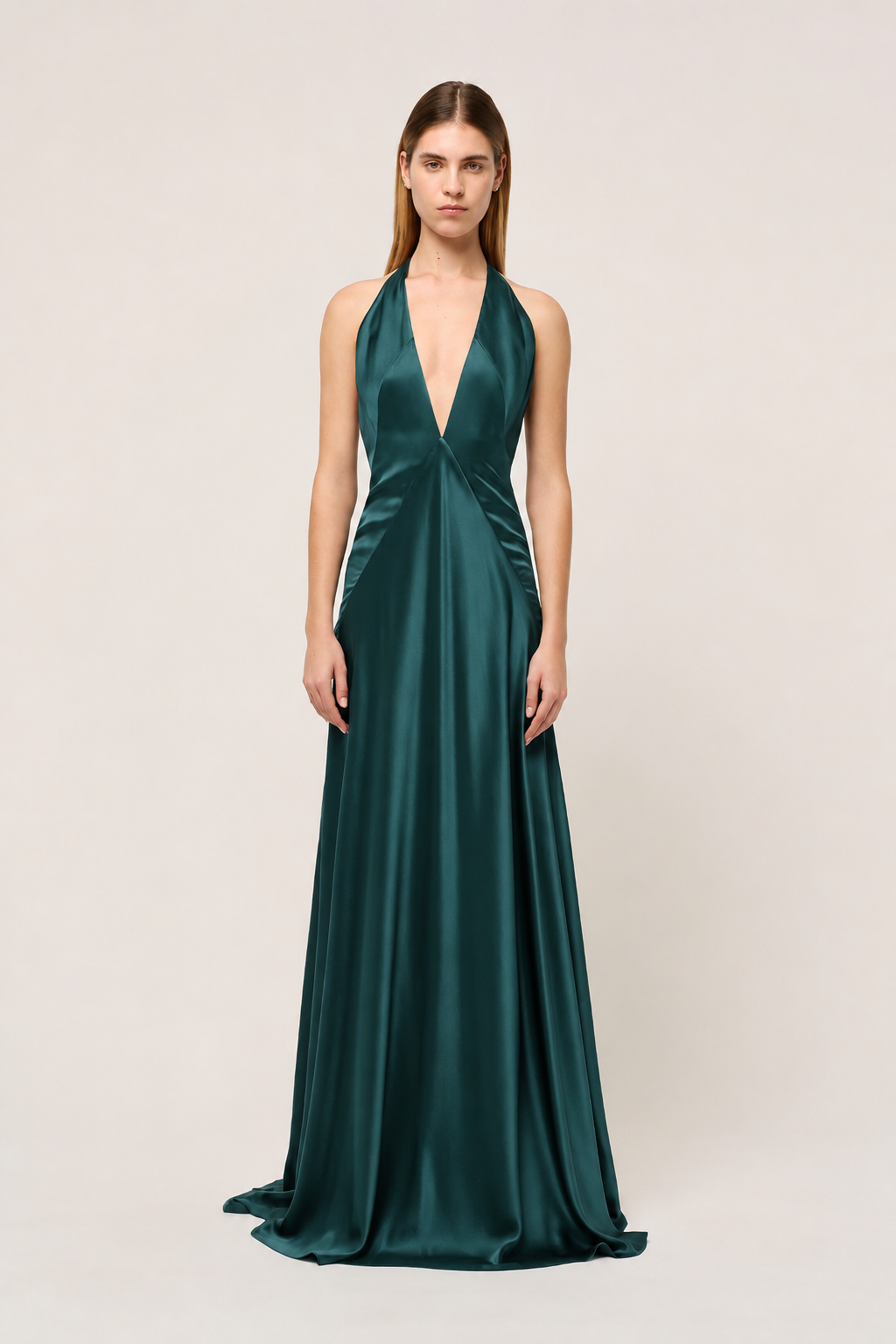 ALEXANDRA SILK SATIN MAXI DRESS