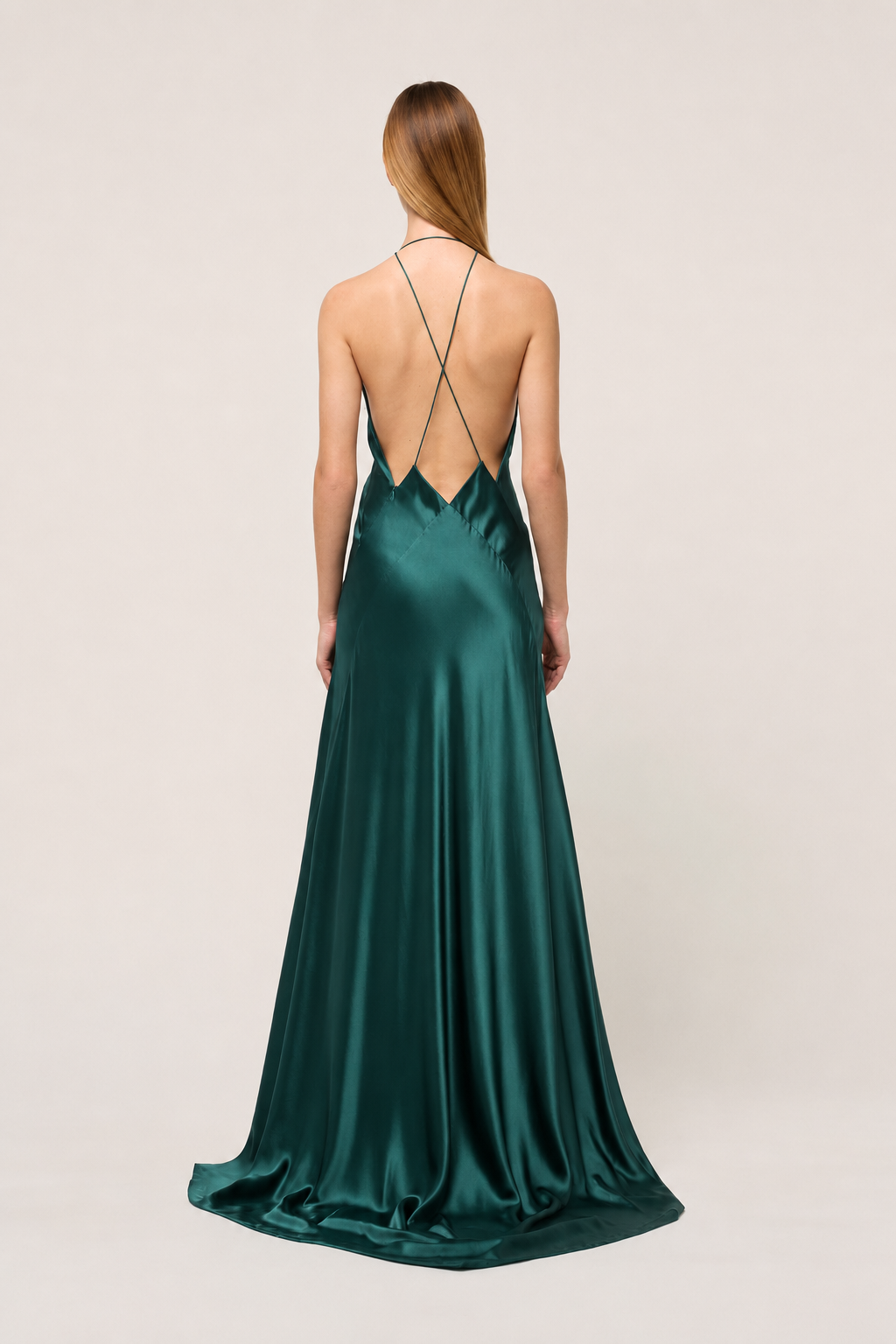 ALEXANDRA SILK SATIN MAXI DRESS