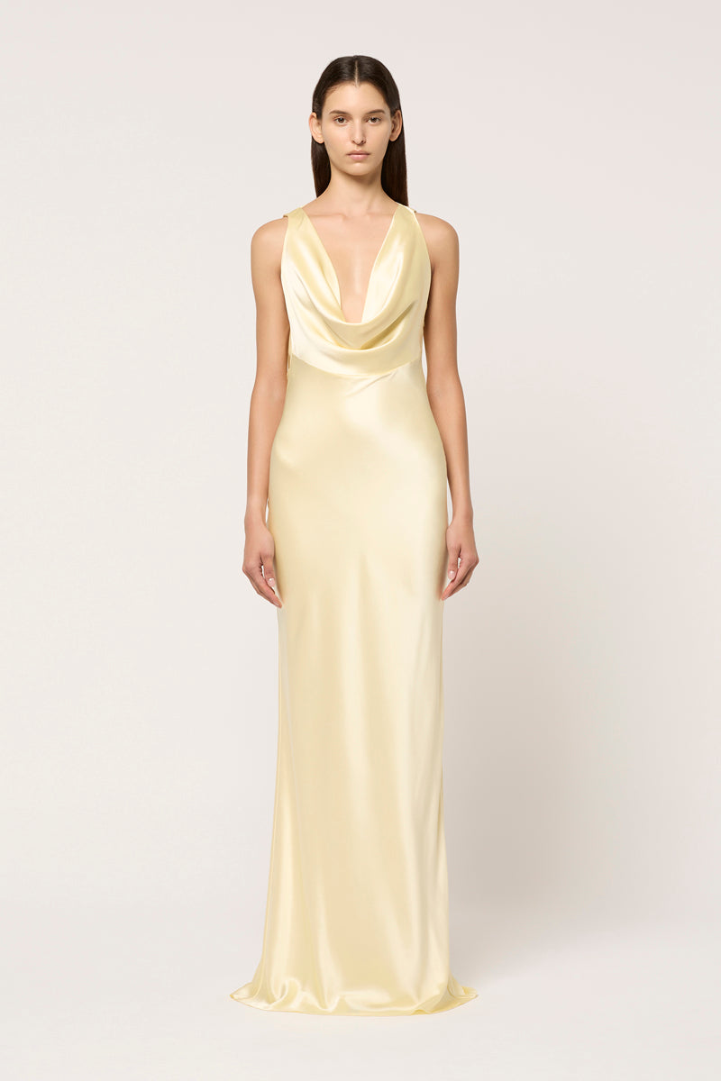 DRAPE FRONT MAXI DRESS - MICHAEL LO SORDO DRAPE FRONT MAXI DRESS - MICHAEL LO SORDO