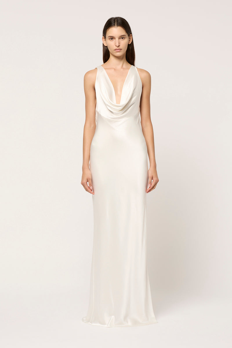DRAPE FRONT MAXI DRESS - MICHAEL LO SORDO DRAPE FRONT MAXI DRESS - MICHAEL LO SORDO
