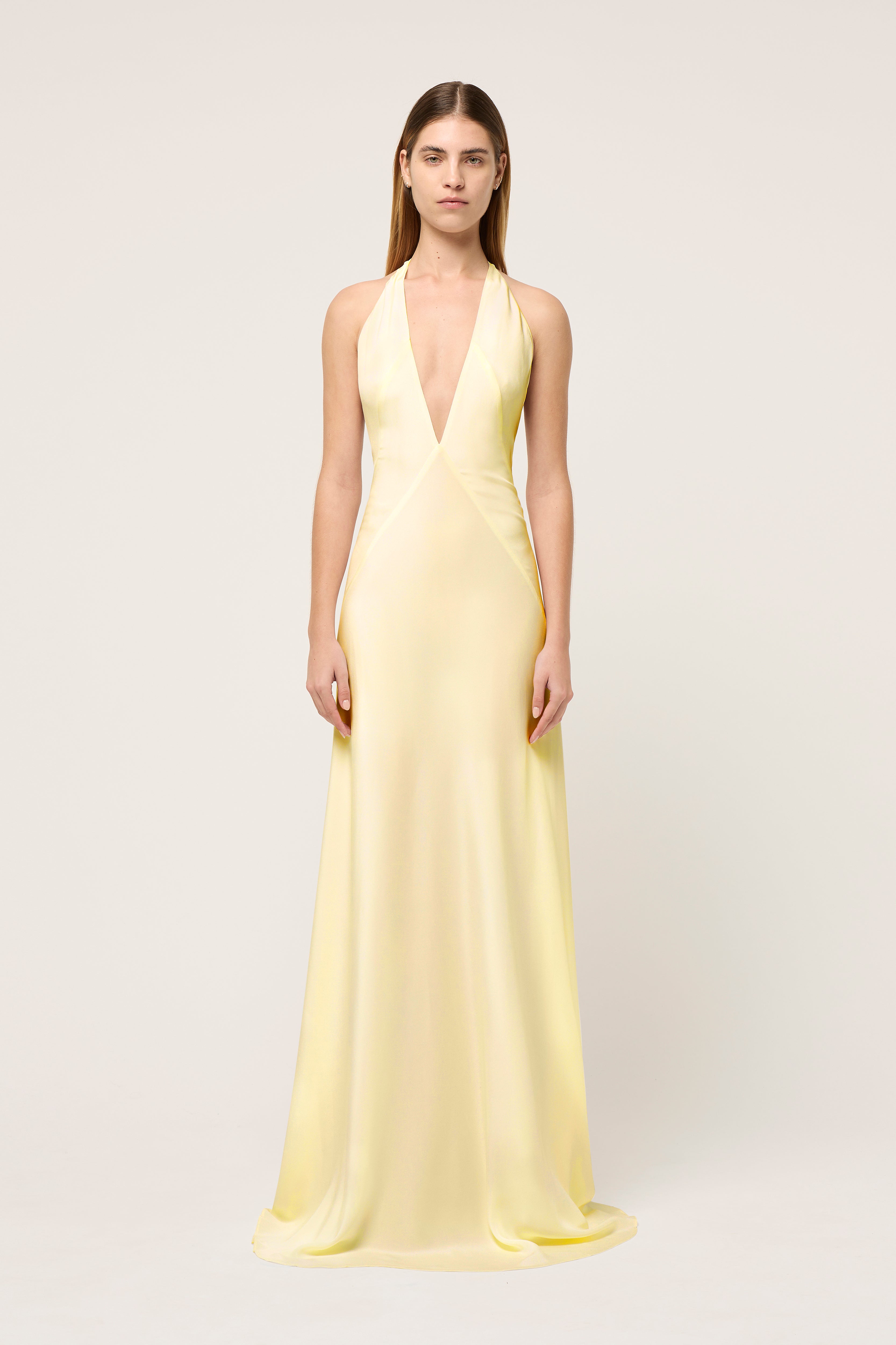 ALEXANDRA SILK SATIN MAXI DRESS