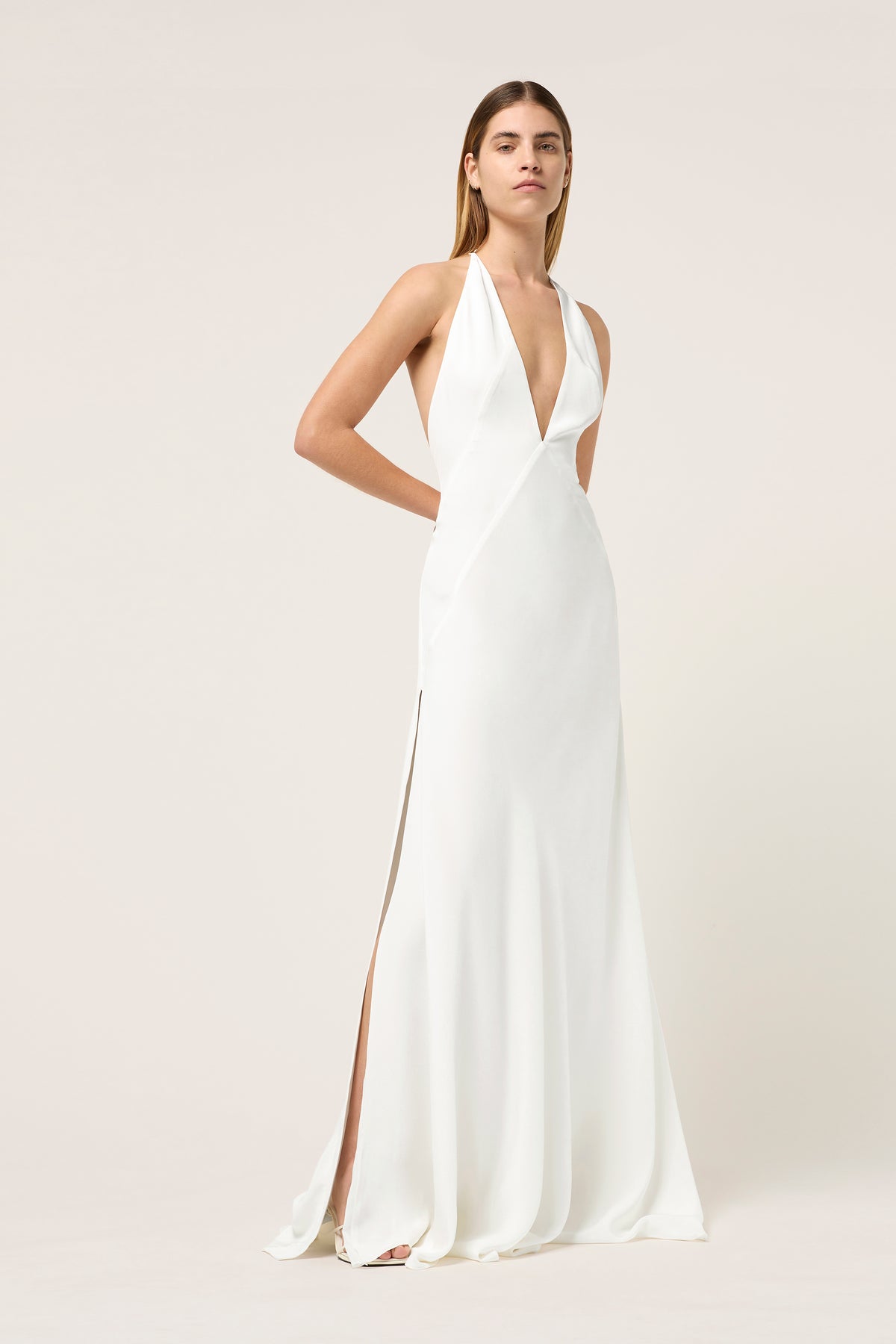 ALEXANDRA SILK SATIN MAXI DRESS