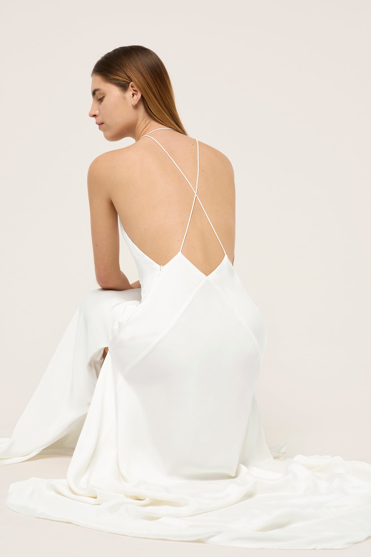 ALEXANDRA SILK SATIN MAXI DRESS