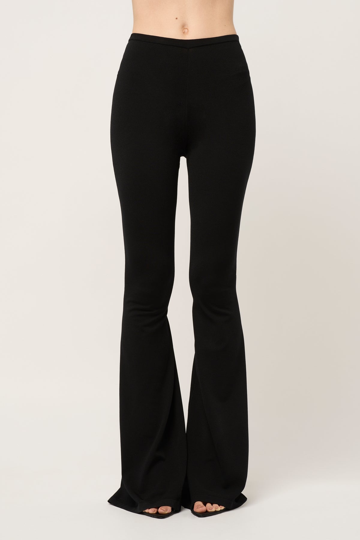 HIGH WAIST POOL SIDE KNIT FLARED PANT