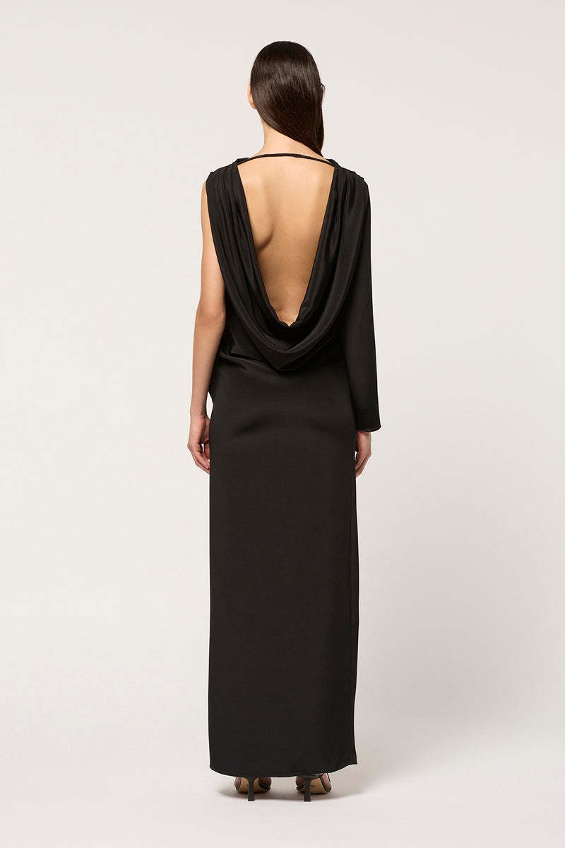 michael lo sordo silk satin maxi dress ALEXANDRA SILK SATIN MAXI DRESS