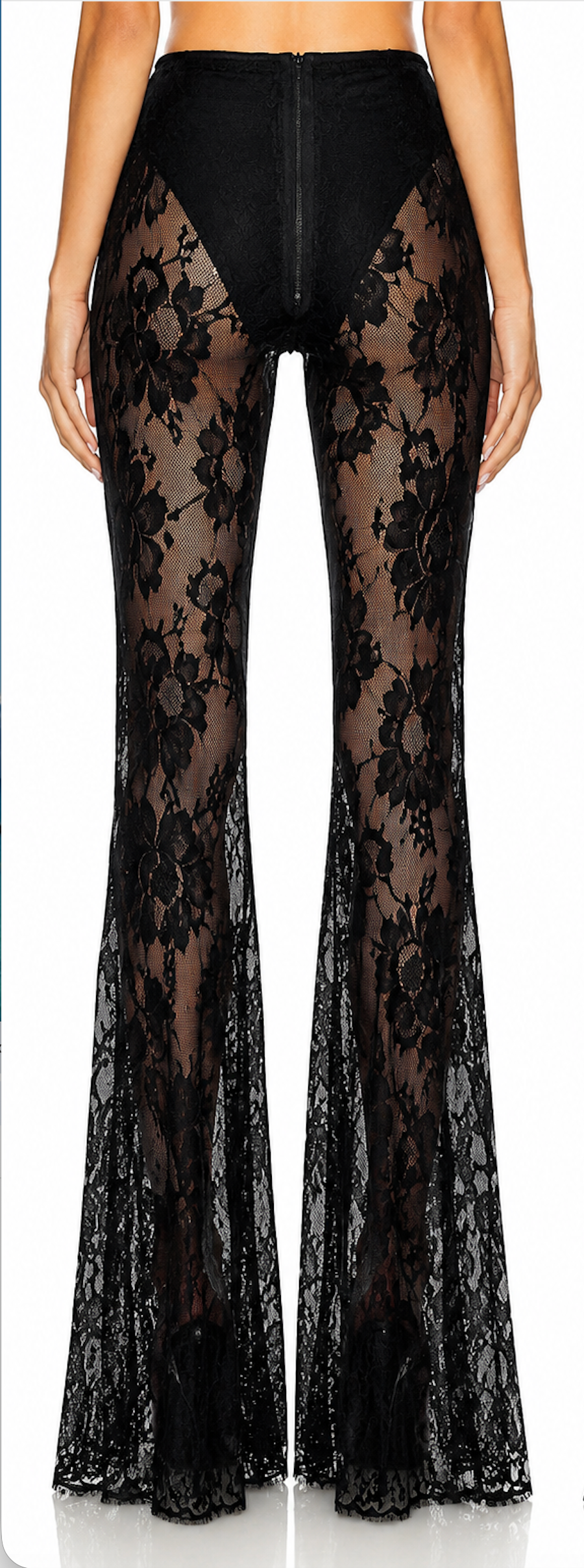 SOLSTICE LACE FLARED PANT BLACK
