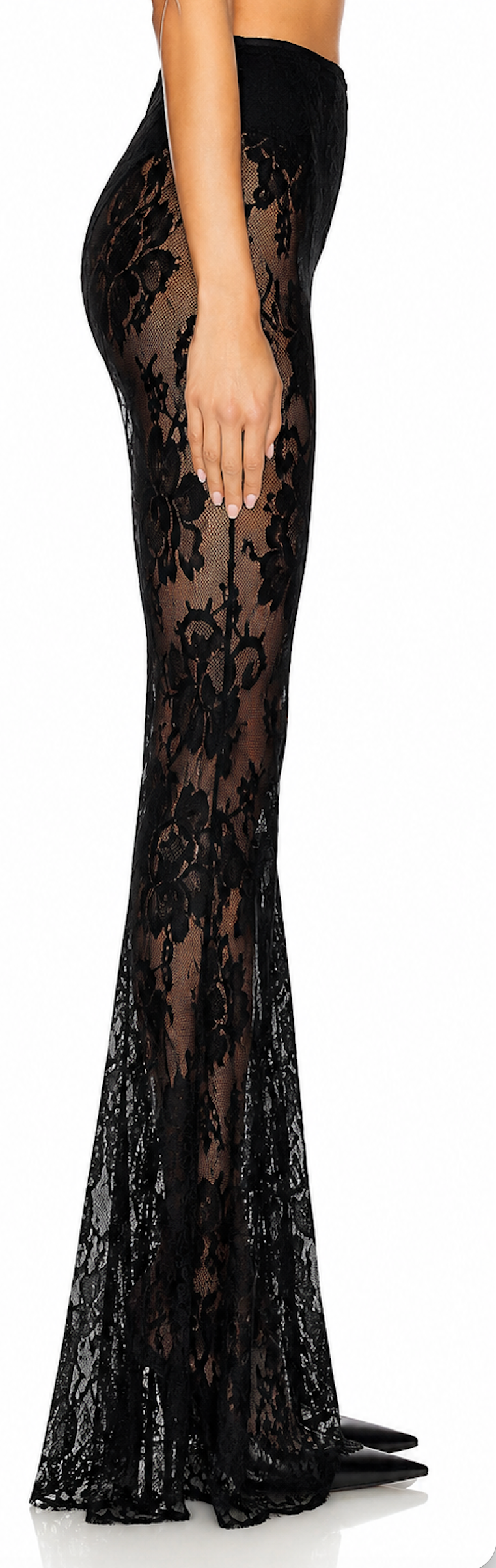 SOLSTICE LACE FLARED PANT BLACK
