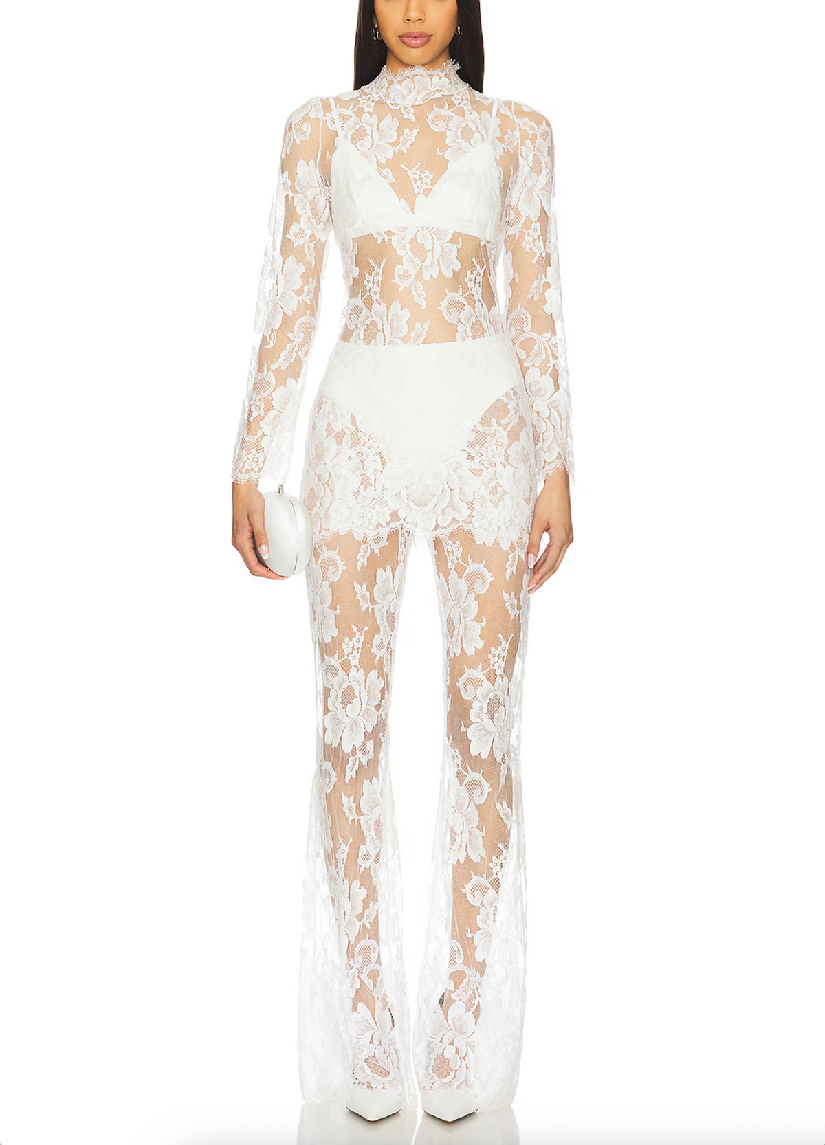 SOLSTICE LACE MINI DRESS WHITE